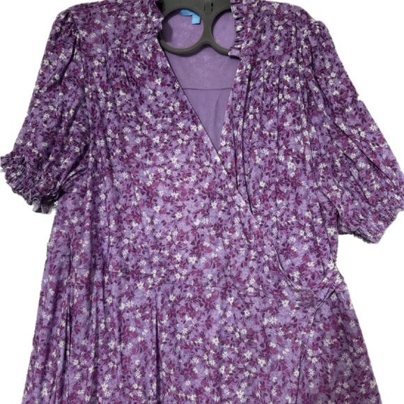 Purple Floral Women's Dress - Picture 5 of 7